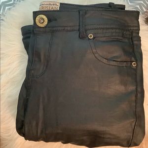 Y2K Faux leather skinny jeans